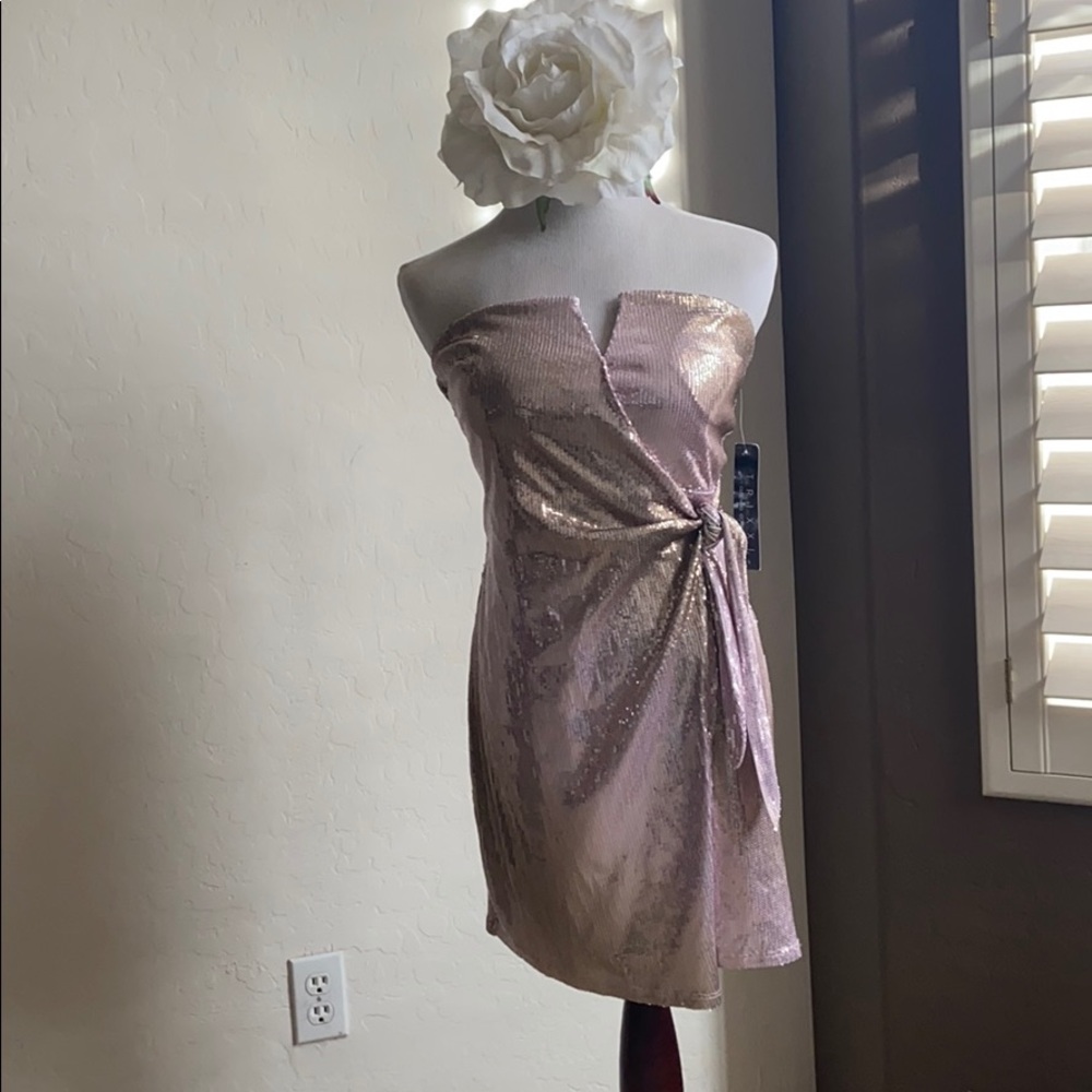 Gold Sequined Wrap Dress XL